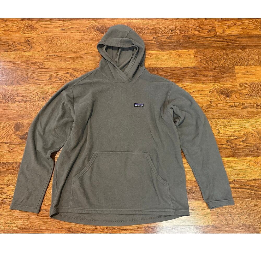 Patagonia Men's Fleece Pullover Hoodie Gray XL Outdoor Gear Hiking Layers Trail